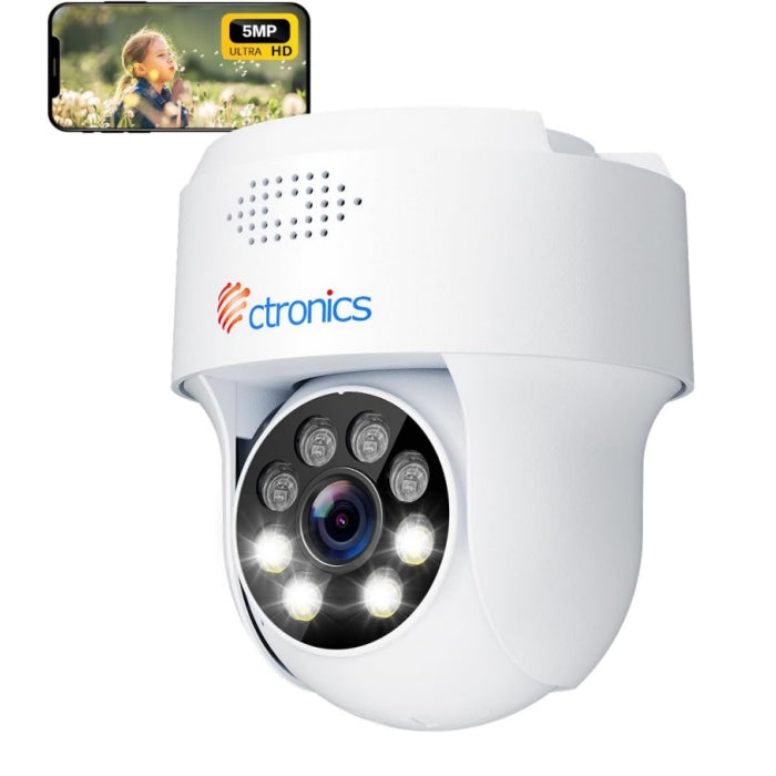 Ctronics 防犯カメラ 屋外 5MP 5GHzWiFi対応 AI検知 自動追尾 ナイトカラースマホ・PC遠隔操作 790C