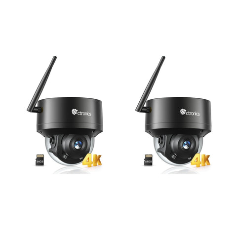 【 自動追跡・64GB SDカード内蔵 】Ctronics 防犯カメラ 屋外 4K AI追跡機能 5GWi-Fi 人/ペット/車両検知 530C 4KB