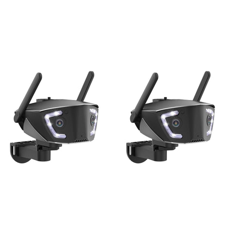 【180°超広角】 Ctronics 防犯カメラ 屋外 死角なし ダブルレンズAI検知 770c-b