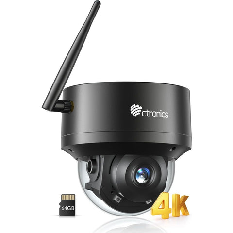 【 自動追跡・64GB SDカード内蔵 】Ctronics 防犯カメラ 屋外 4K AI追跡機能 5GWi-Fi 人/ペット/車両検知 530C 4KB