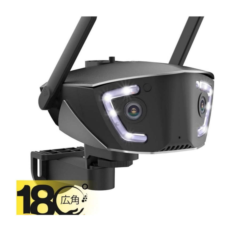 【180°超広角】 Ctronics 防犯カメラ 屋外 死角なし ダブルレンズAI検知 770c-b