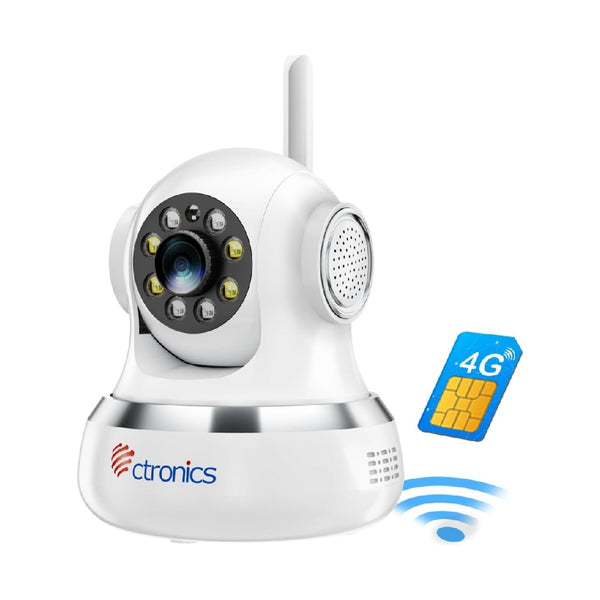 【 WiFi不要 SIMカード付属 】Ctronics 防犯カメラ4G LTE 300MBデータ体験 AI検知 自動追跡  MircoSDカード対応 (４G回線のみ) 750C