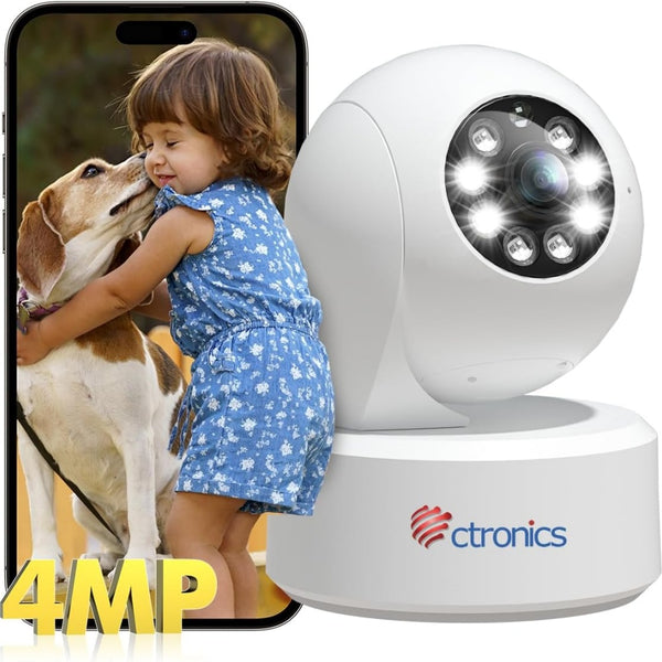 【上下120°まで・パソコン対応 】 Ctronics 室内カメラ 4MP 5GHzWi-Fi 自動追尾 ペット見守りカメラ 2.5K  710c