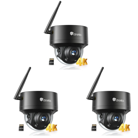【 自動追跡・64GB SDカード内蔵 】Ctronics 防犯カメラ 屋外 4K AI追跡機能 5GWi-Fi 人/ペット/車両検知 530C 4KB