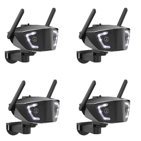 【180°超広角】 Ctronics 防犯カメラ 屋外 死角なし ダブルレンズAI検知 770c-b