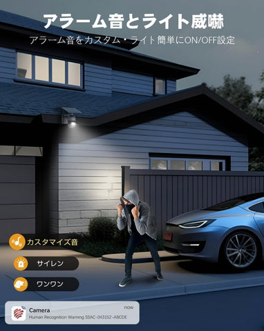 Ctronics 防犯カメラ 5MP 屋外 ソーラー 6Wソーラーパネル 発光威嚇 0.2sヒューマン検知 警報通知 FTP対応 S20-5MP