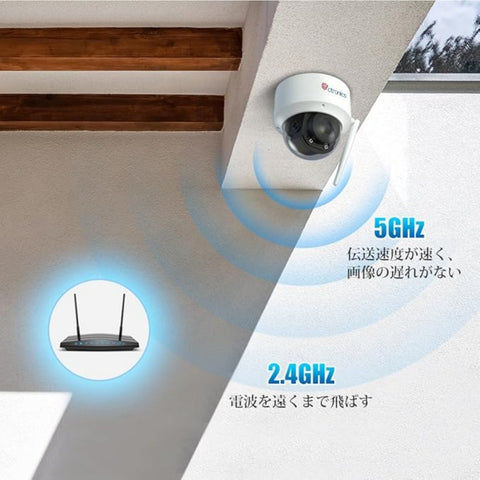 「 2.5K 自動追跡・SDカード内蔵 」 Ctronics 防犯カメラ ワイヤレス 屋外 400万画素 5GWiFi AI検知 自動追尾 530C