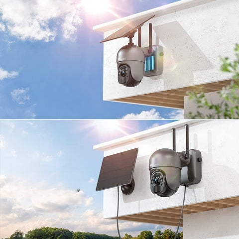 Ctronics 防犯カメラ 屋外 ソーラー ナイトカラー ヒューマン検知 警報通知 音声発光威嚇 FTP対応 2.5K 4MP s20-g-4mp