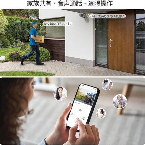 【180°超広角】 Ctronics 防犯カメラ 屋外 死角なし ダブルレンズAI検知 770c-b